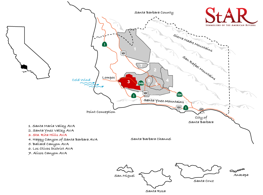 Santa Barbara County AVA Map