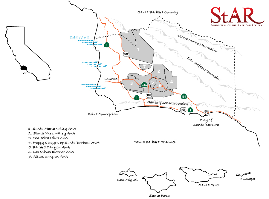 Santa Barbara County AVA Map