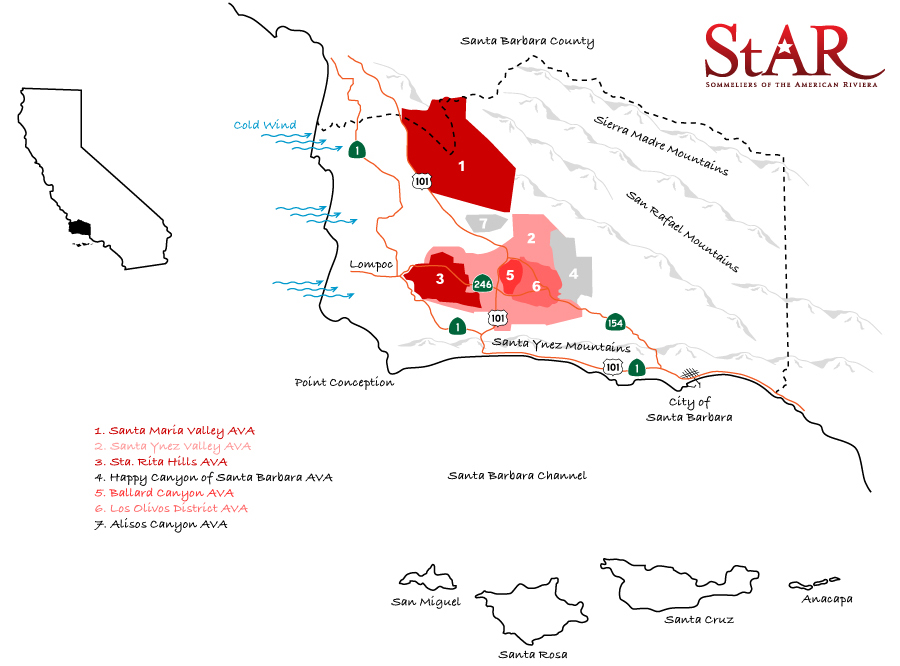 Santa Barbara County AVA Map