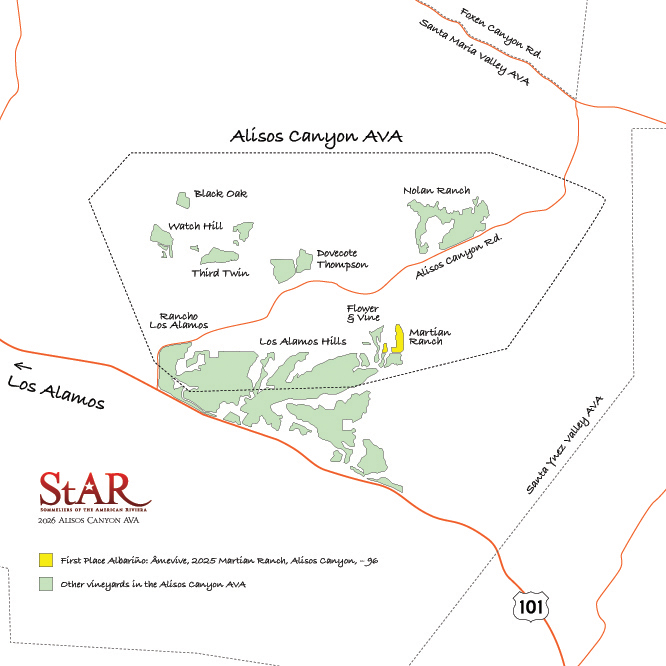 StAR 2026 Santa Barbara County Albariño Review Map